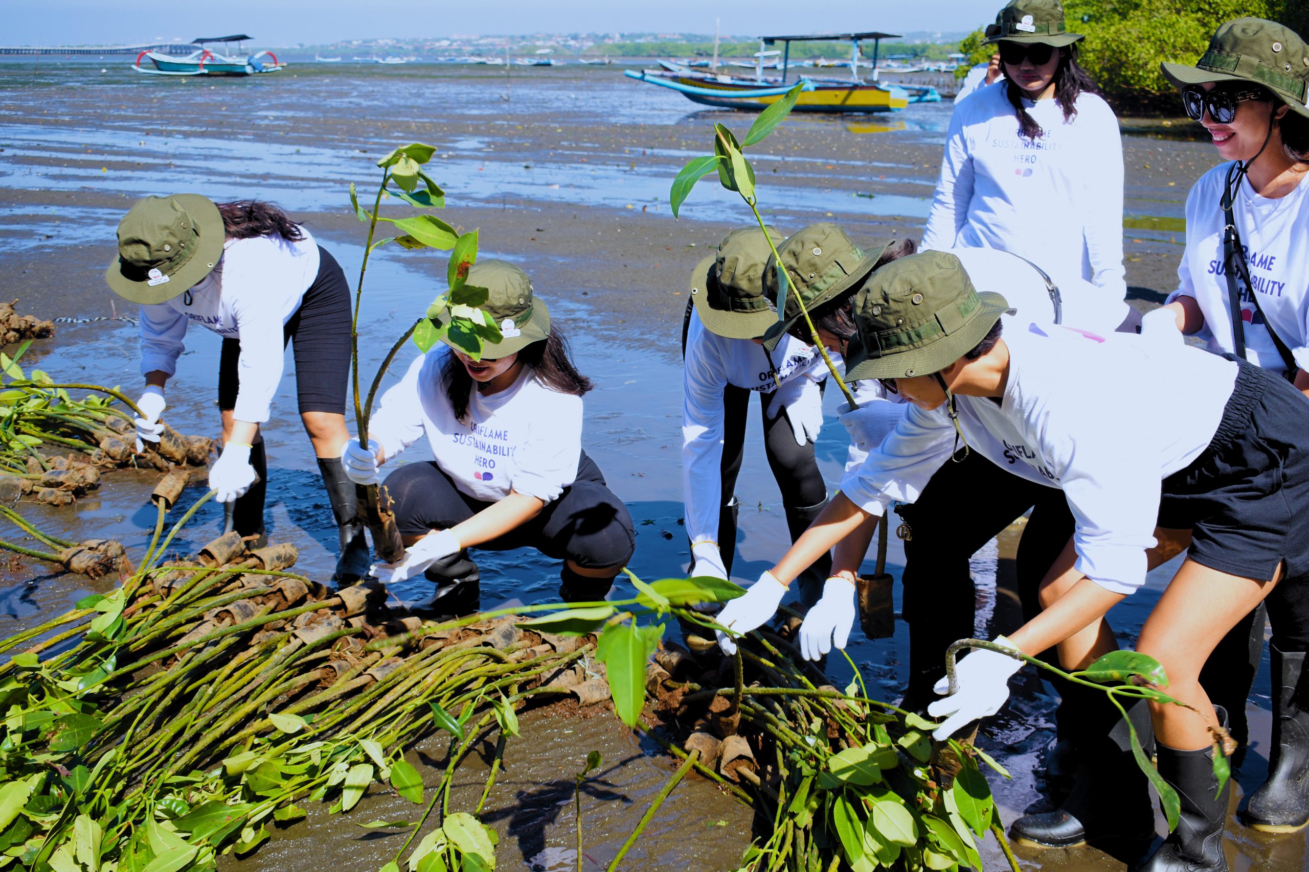 Prosesi penanaman 1.000 Mangrove di Teluk Benoa, Kabupaten Badung 