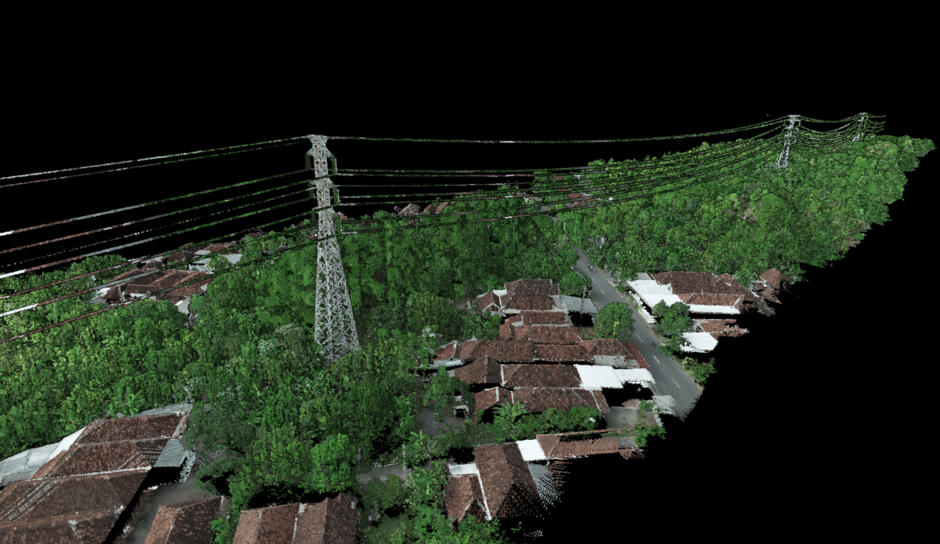 Point Cloud LiDAR dari Inspeksi ROW dan Tower SUTT