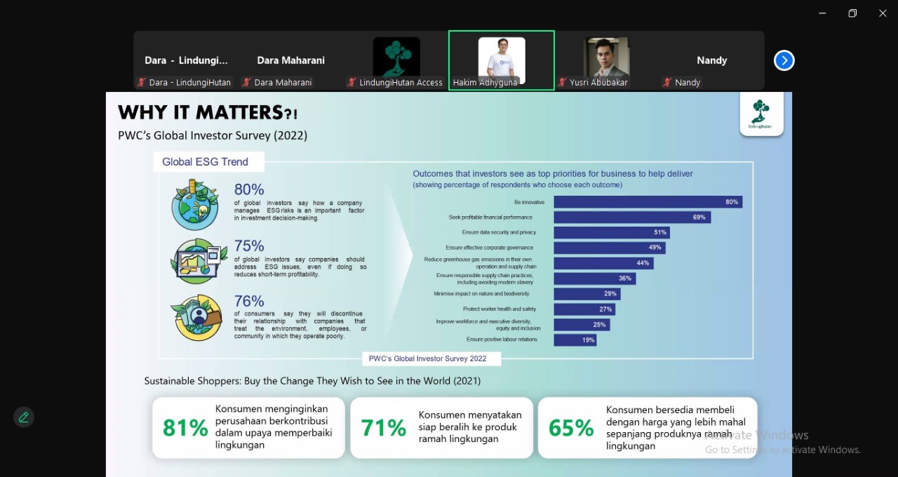 Pemaparan materi ESG oleh Hakim Adhyguna.