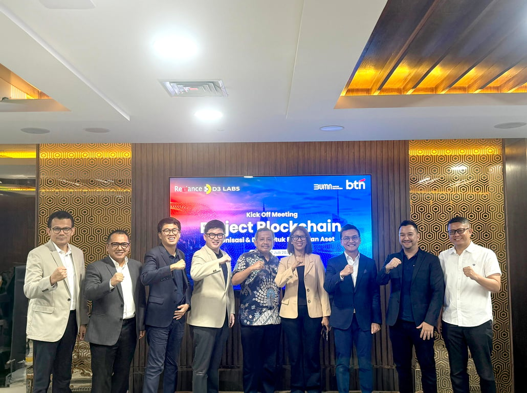 Kick off meeting Project Blockchain Tokenisasi DIRE antara BTN, D3 Labs dan Reliance Grup. 