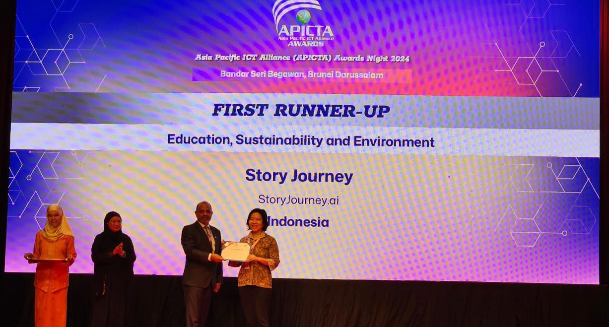 Felecia, CEO & Co-Founder StoryJourney, meraih 2 (dua) penghargaan di ajang ICT Awardee Night (APICTA) 2024, Brunei Darussalam.